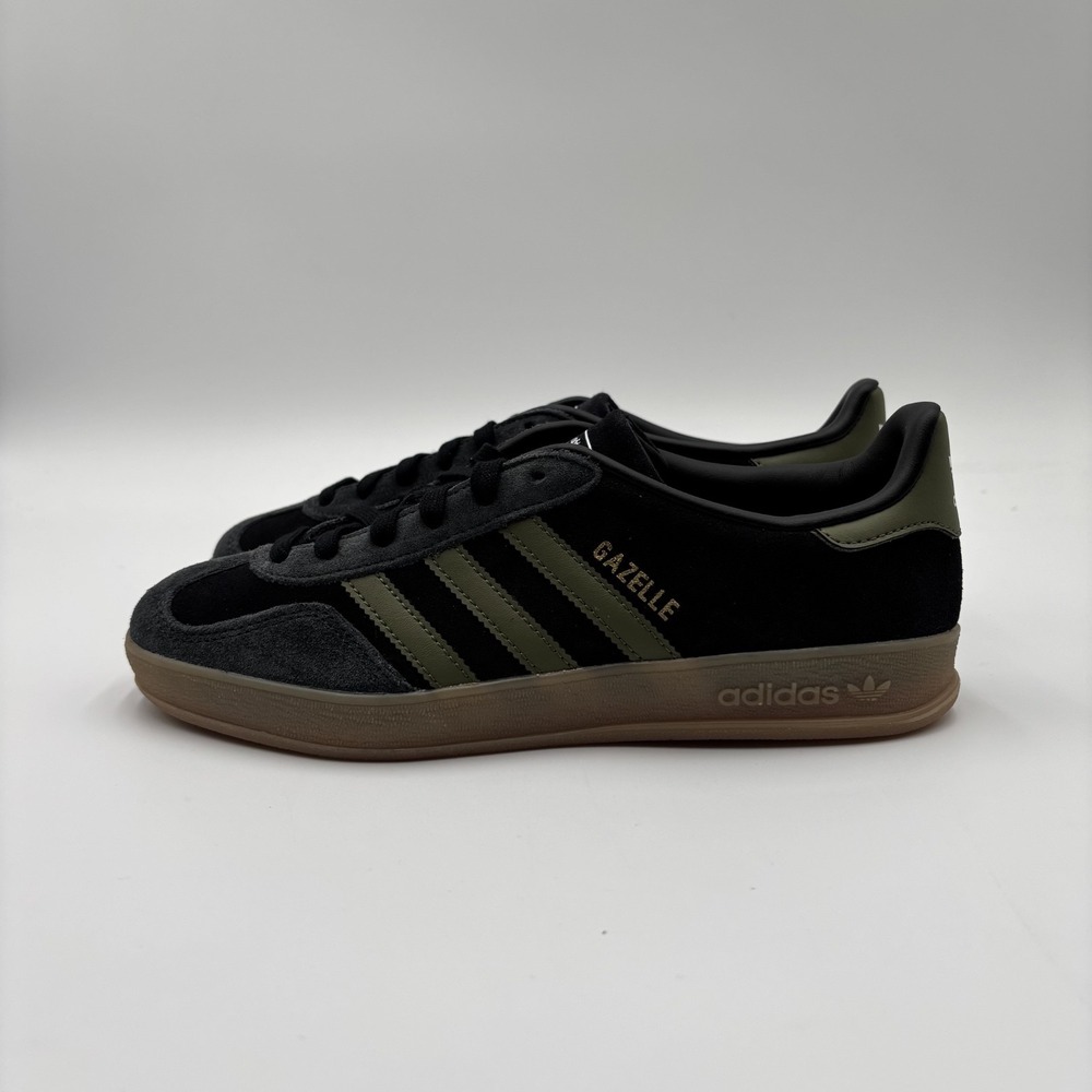 Adidas Gazelle Indoor Core Black Focus Olive JQ8399 Sneakers Shoes Mens Size 6 - Picture 2 of 6